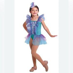 Curtain Call | Swim Little Fish Sparkling Blue Purple Dance Costume, CXS